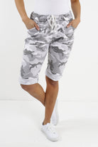 Plus Size Italian Camouflage Magic Chino Shorts Skirts & Shorts WearAll White 16