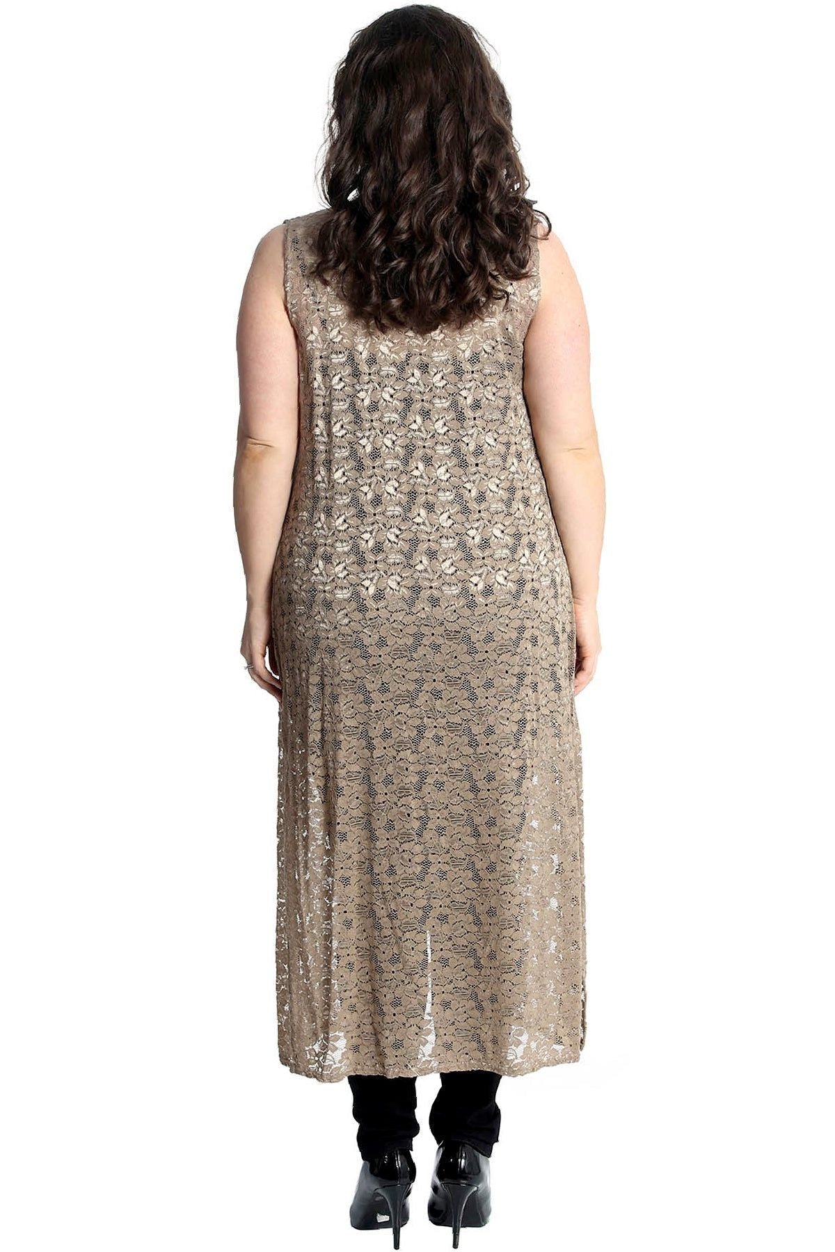 Floral Lace Open Top Long Cardigan Tops WearAll