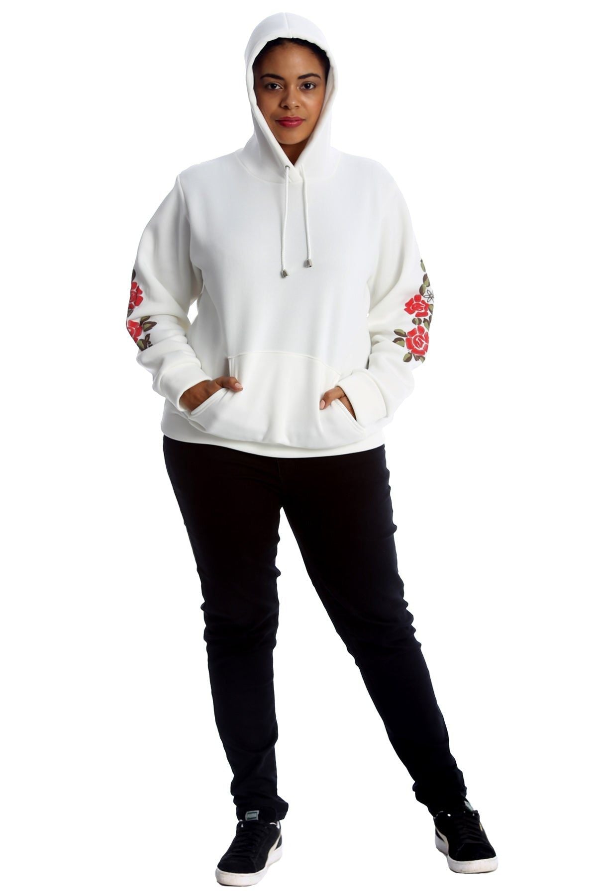 Embroidered Pouch Pocket Sweatshirt Tops WearAll
