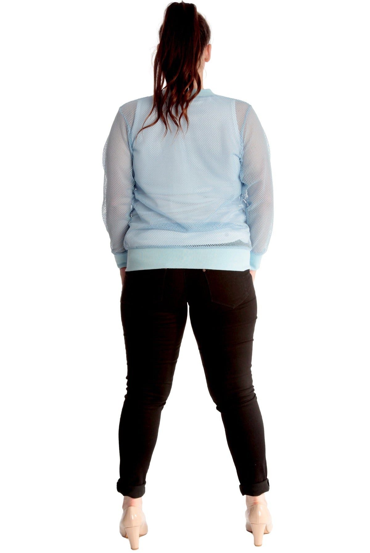 Mesh Bomber Jacket Ladies Net Plain Top Jacket WearAll