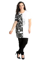 Split Skull Roses Print T-Shirt Tops WearAll