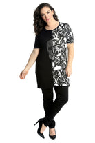 Split Skull Roses Print T-Shirt Tops WearAll