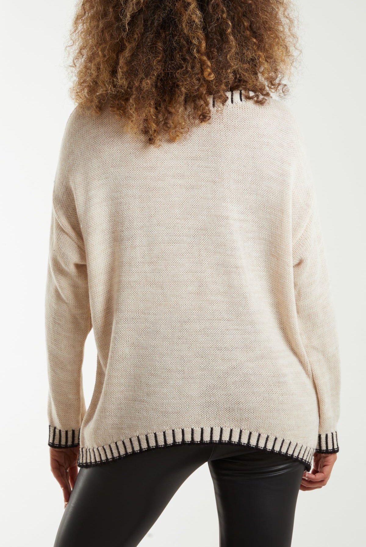 Stitch Edge Round Neck Jumper Jumpers WearAll