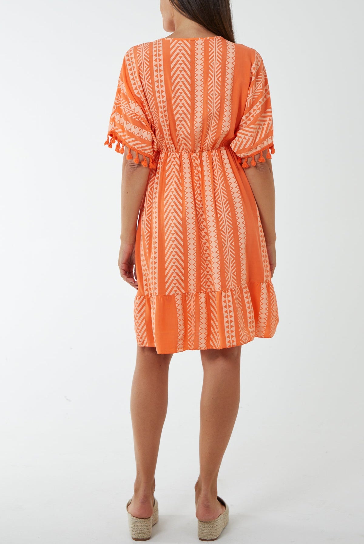 Aztec Print Mini Dress with Tassels Dresses WearAll