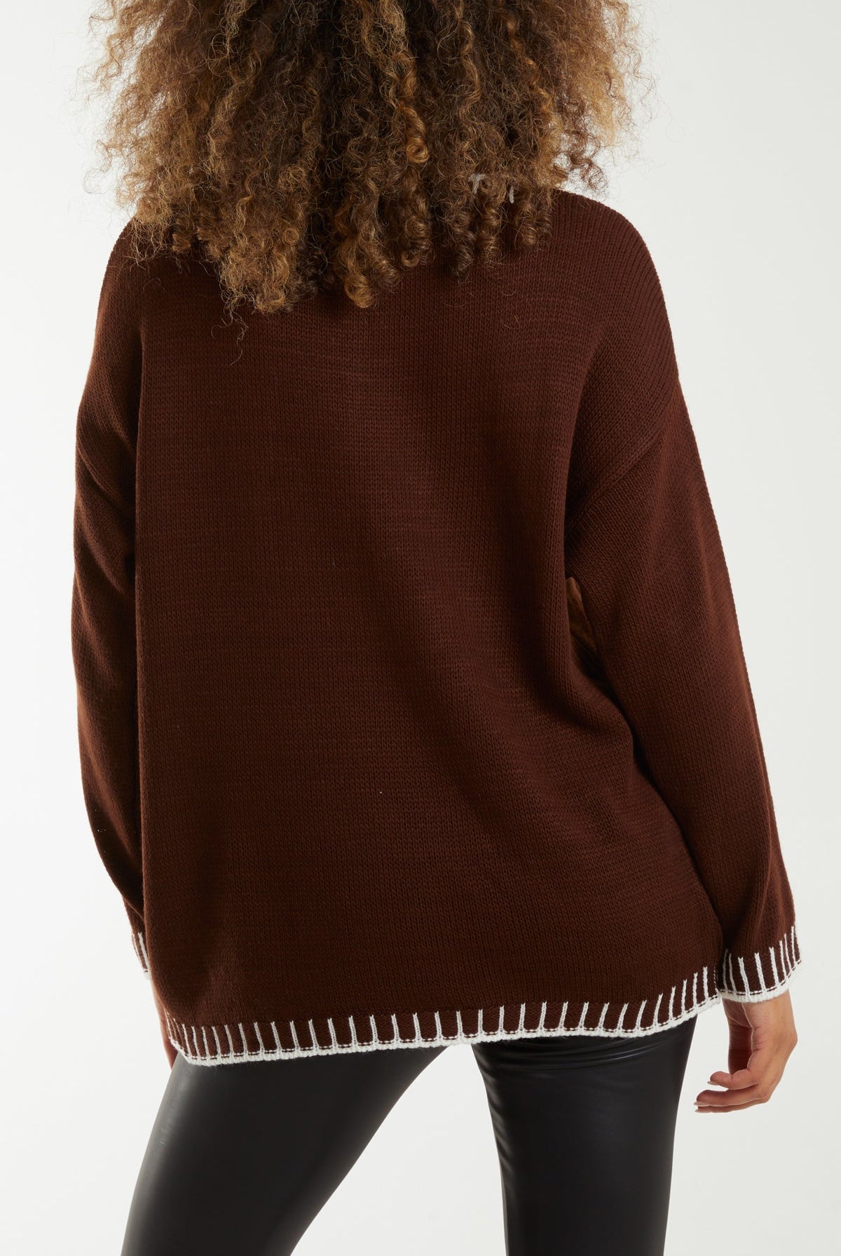 Stitch Edge Round Neck Jumper Jumpers WearAll