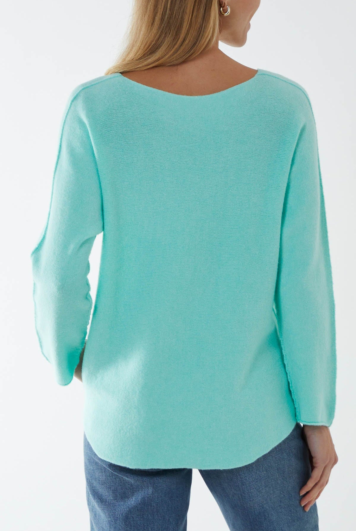 Raw Edge V-Neck Jumper TOPMF2 WearAll