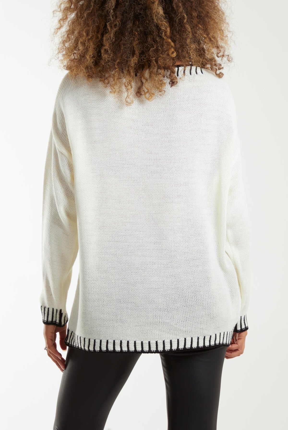 Stitch Edge Round Neck Jumper Jumpers WearAll