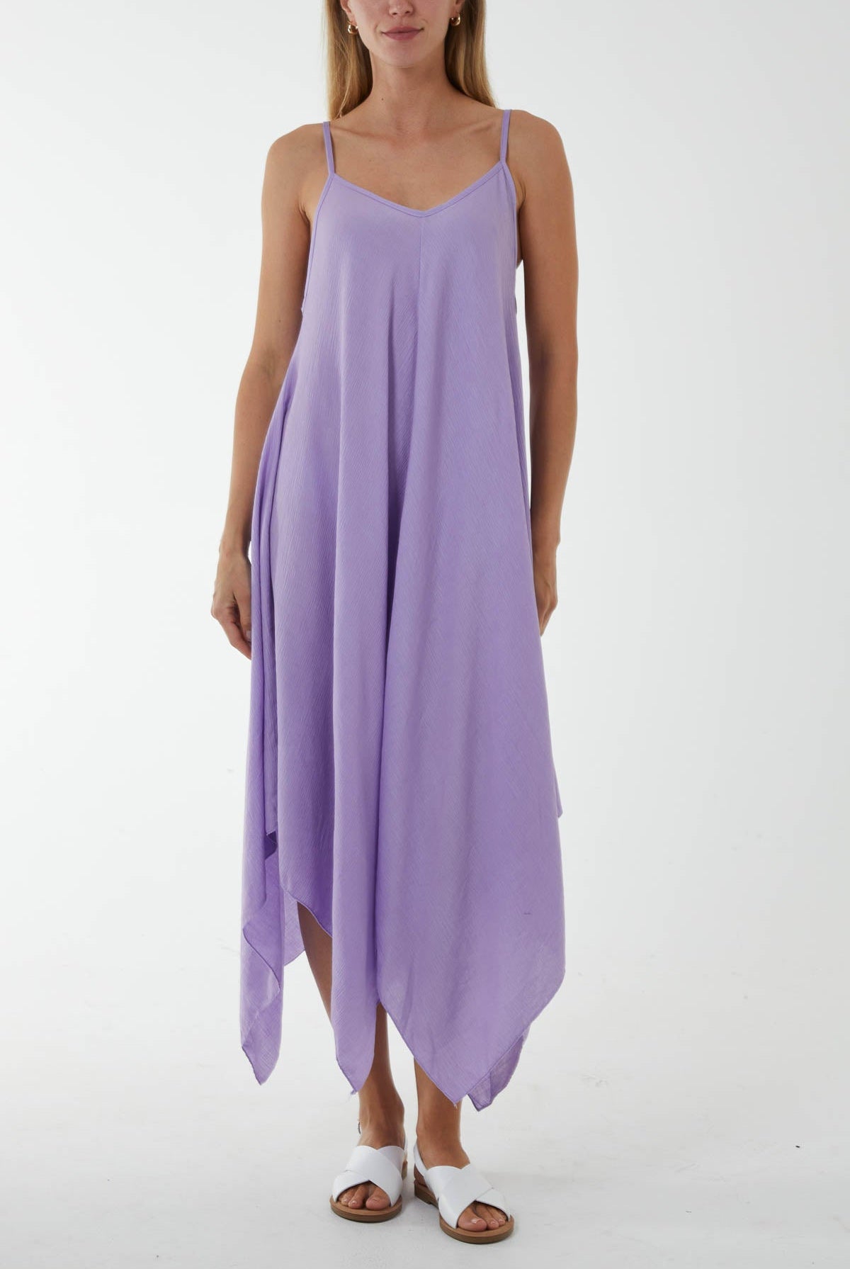 Hanky Hem Cami Dress Dresses WearAll Lilac One Size