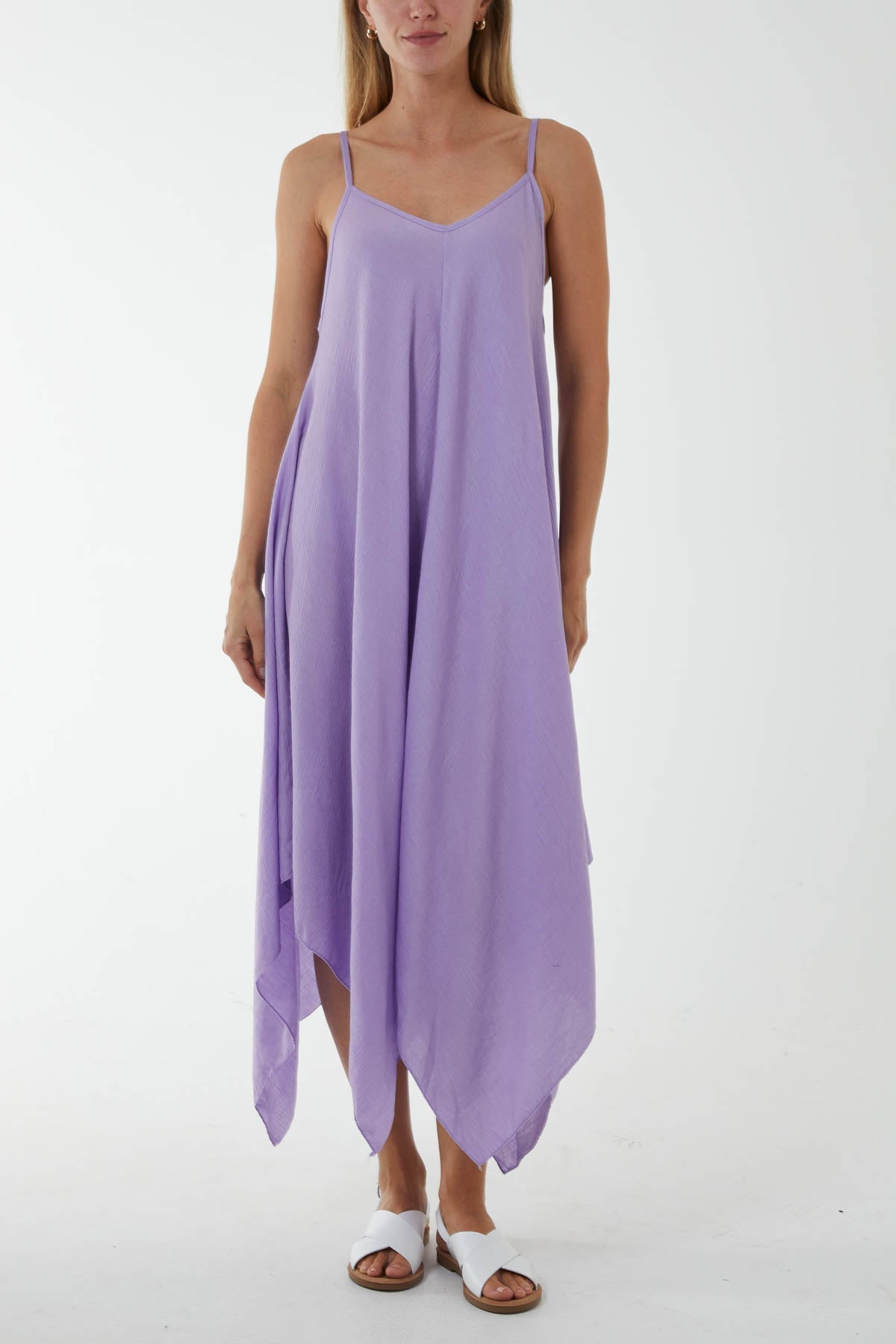 Hanky Hem Cami Dress Dresses WearAll Lilac One Size