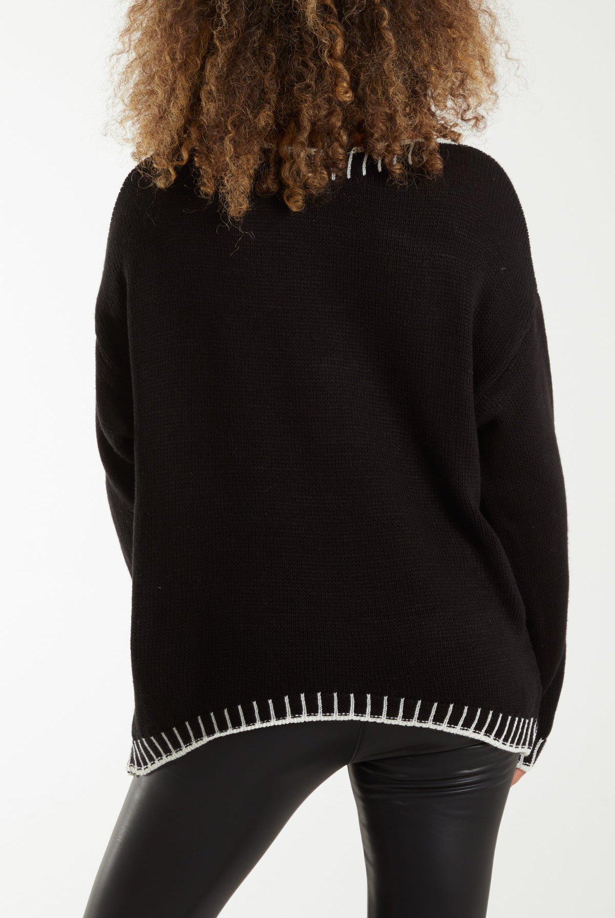 Stitch Edge Round Neck Jumper Jumpers WearAll