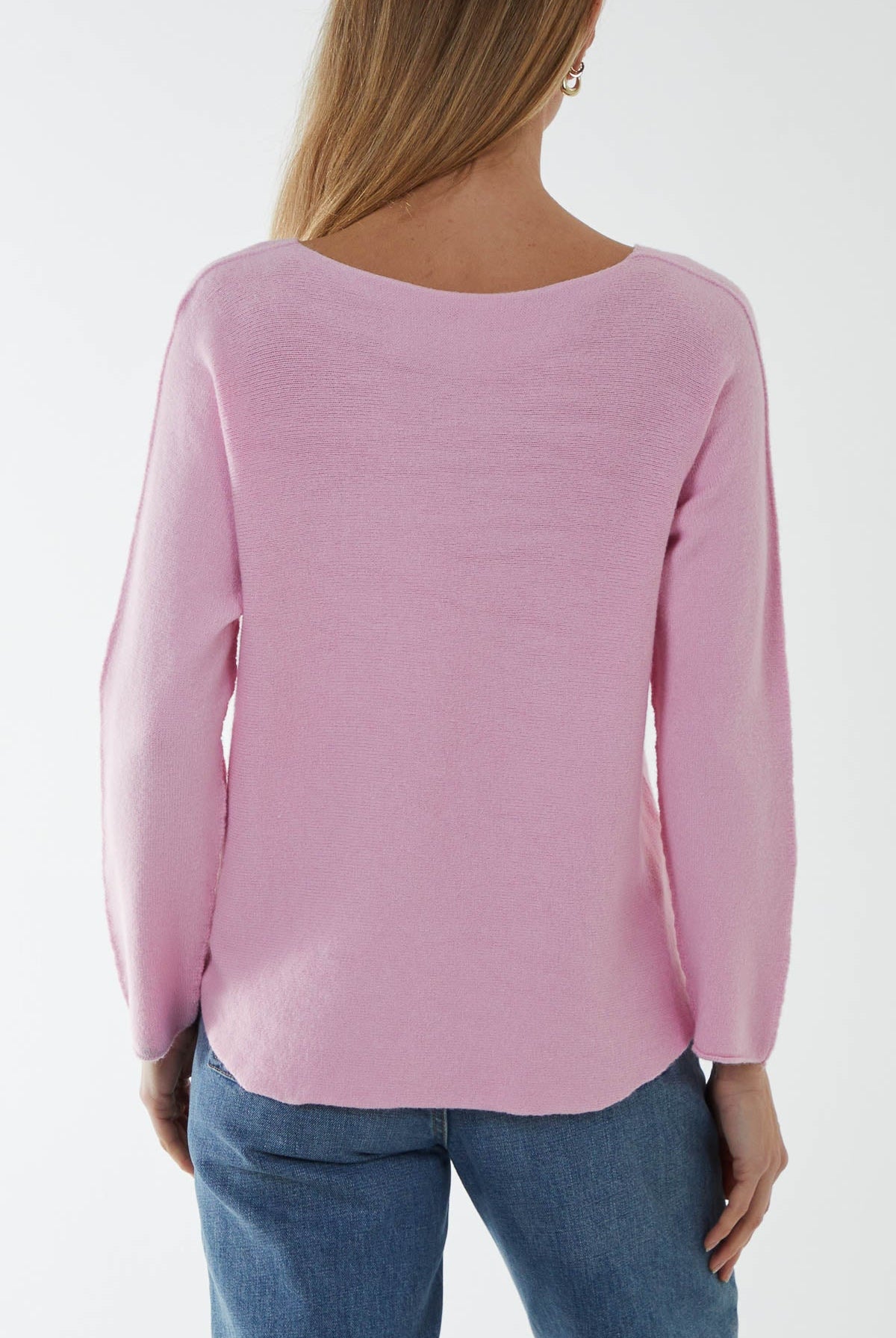 Raw Edge V-Neck Jumper TOPMF2 WearAll