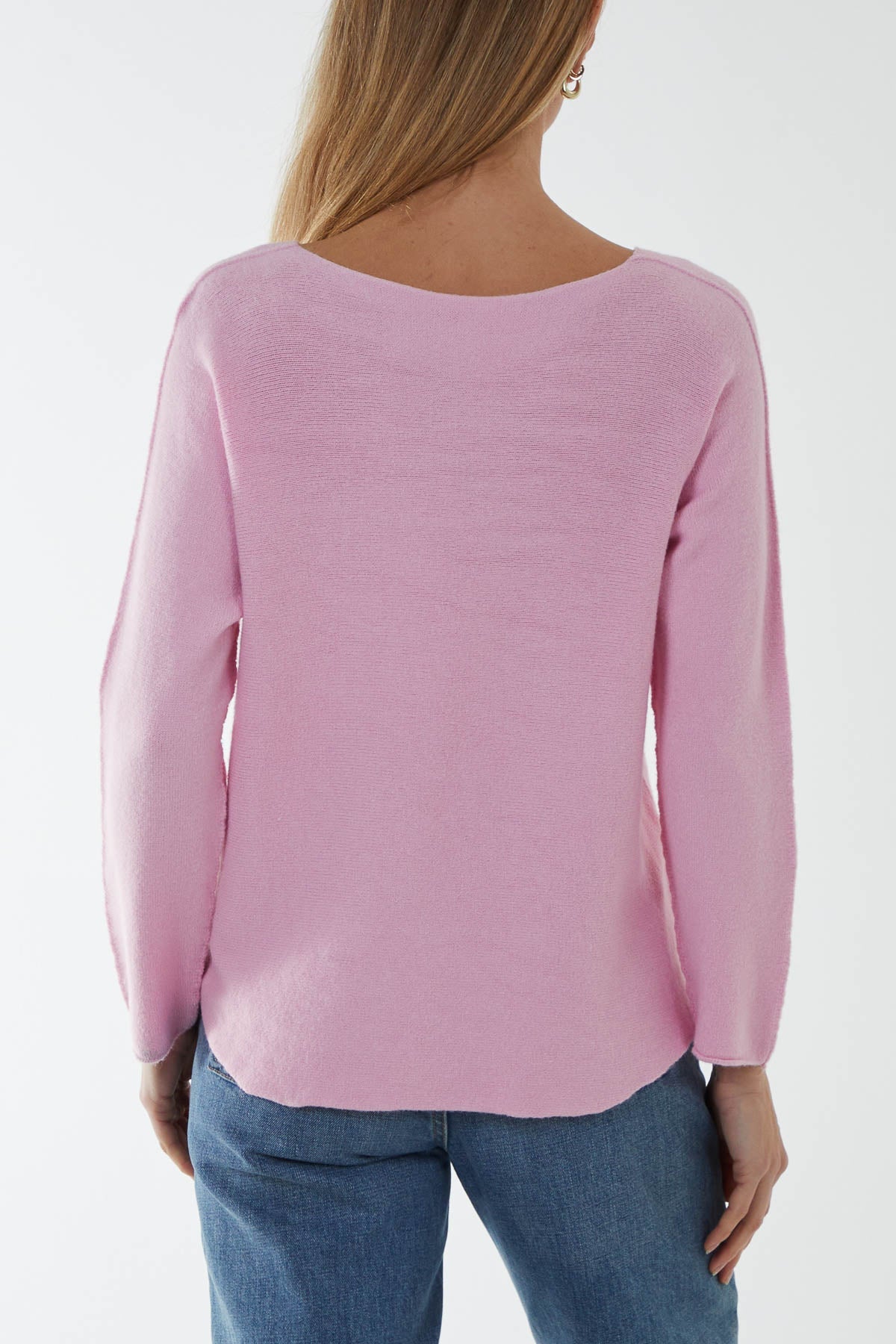 Raw Edge V-Neck Jumper TOPMF2 WearAll