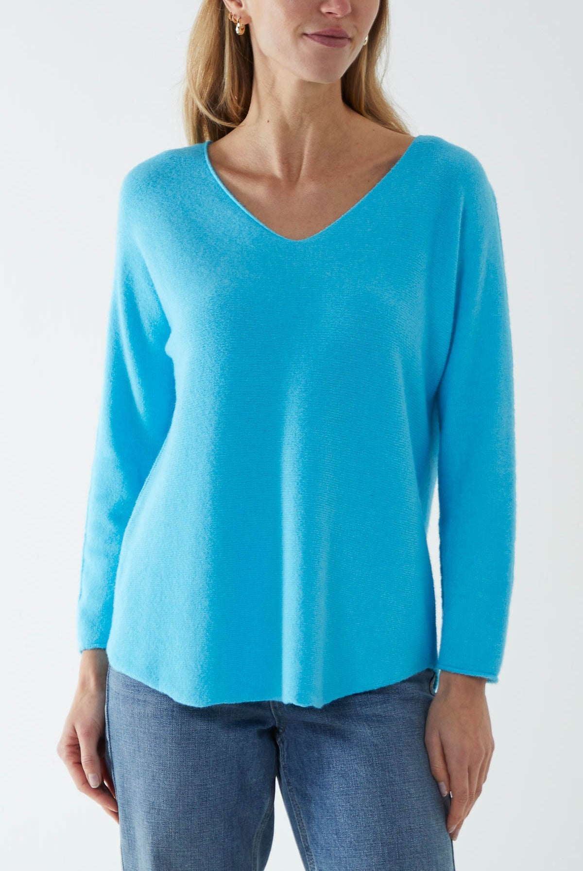 Raw Edge V-Neck Jumper TOPMF2 WearAll