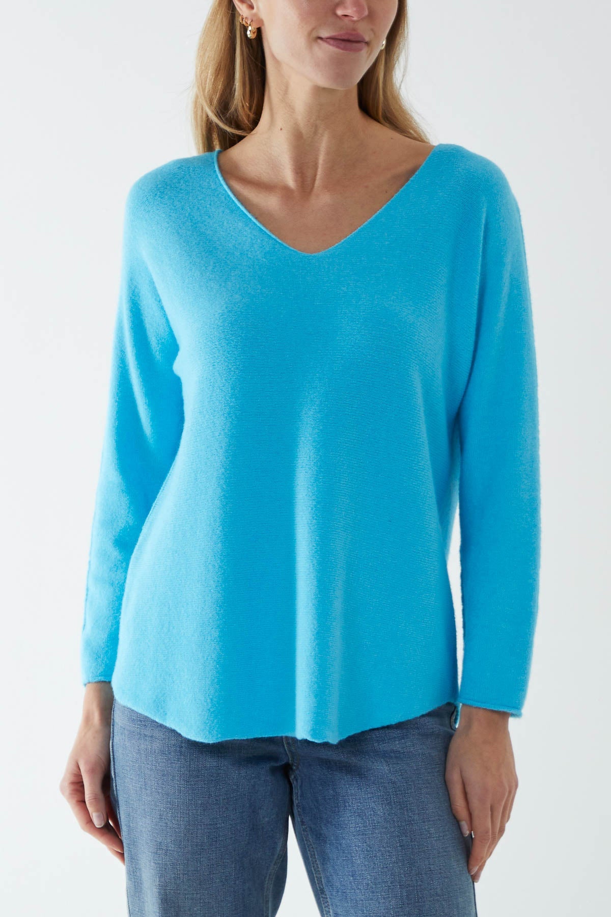 Raw Edge V-Neck Jumper TOPMF2 WearAll