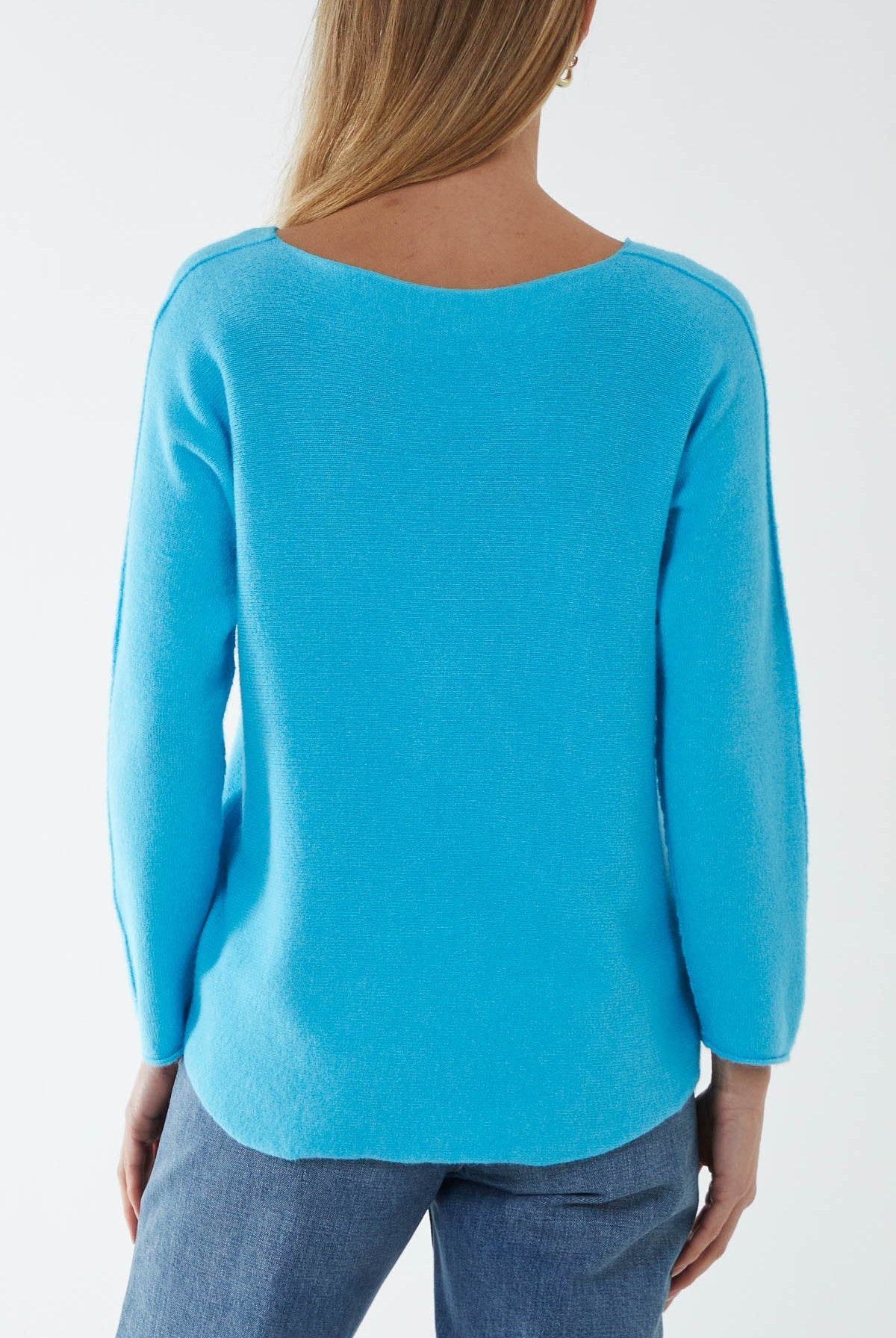 Raw Edge V-Neck Jumper TOPMF2 WearAll
