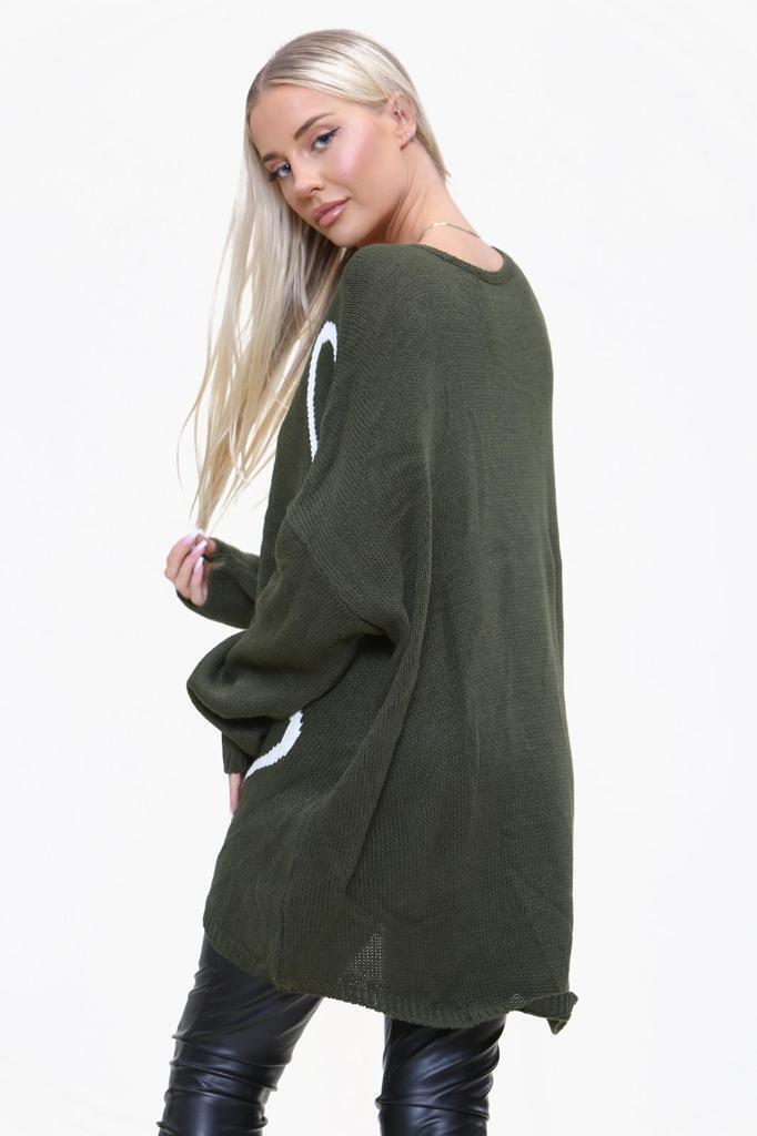 Heart Print Oversized Jumper Jumper & Cardigan WearAll