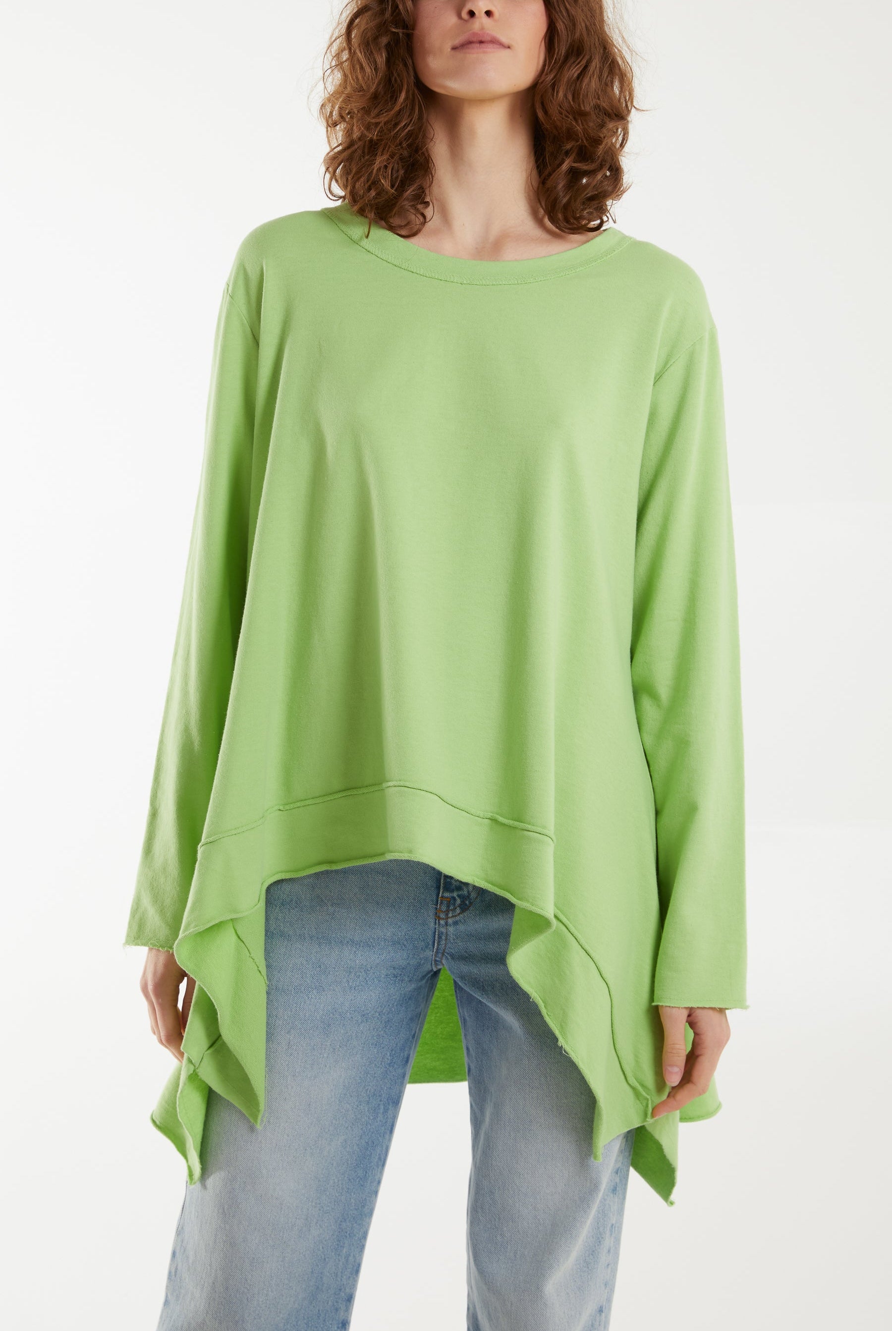 Oversized Long Top Tops WearAll Lime One Size