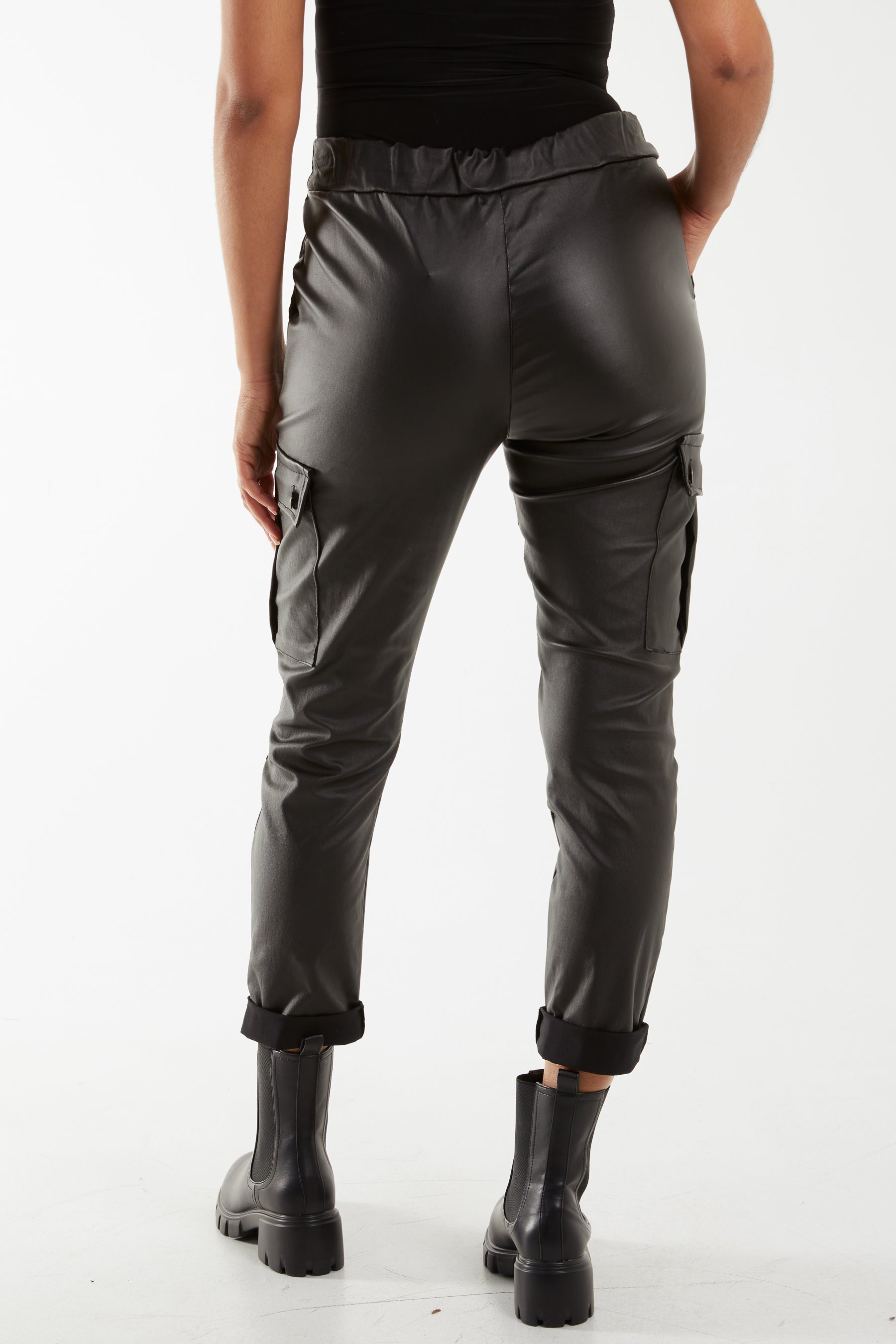 Magic Super Stretch PU Coated Cargo Trouser Trousers WearAll