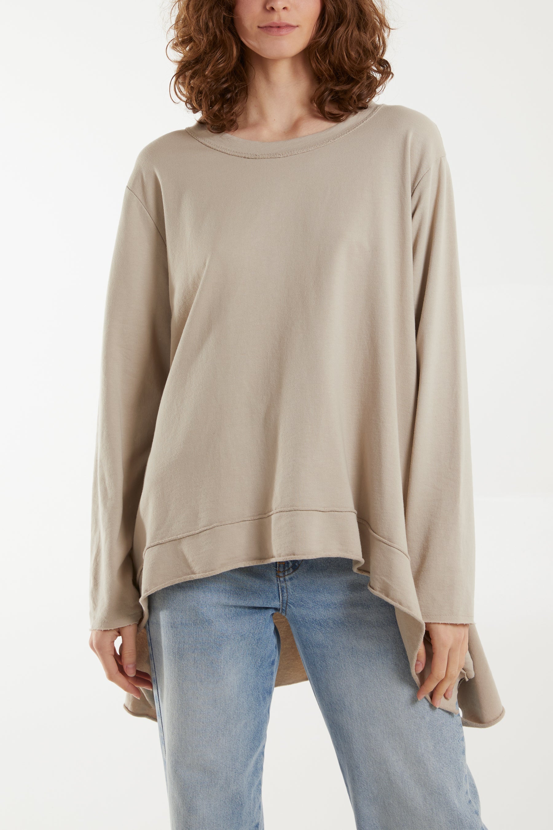 Oversized Long Top Tops WearAll Stone One Size