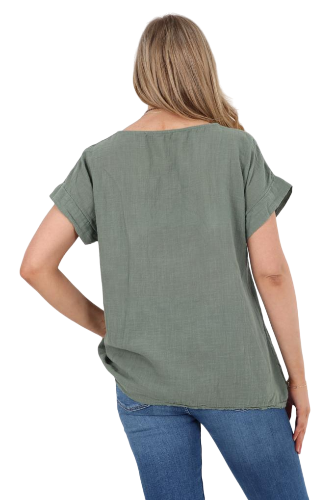 Italian Short Sleeve Necklace Top Tops WearAll