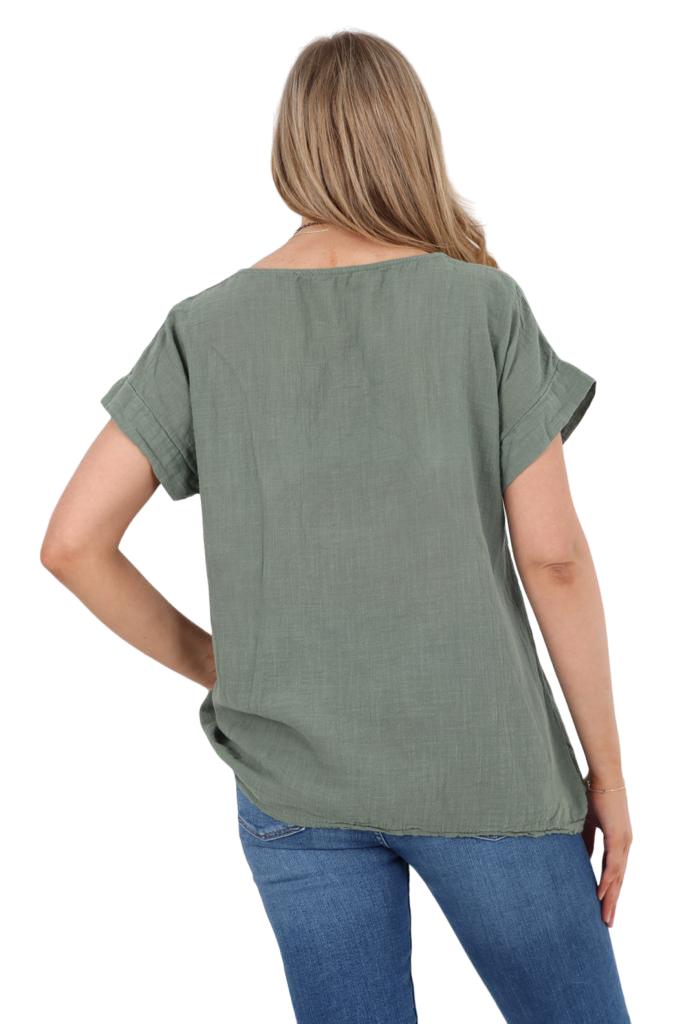 Italian Short Sleeve Necklace Top Tops WearAll