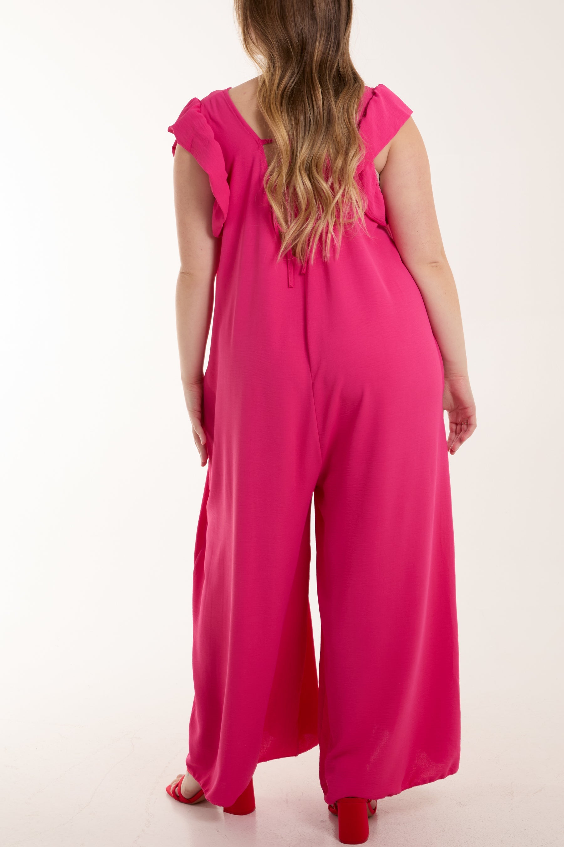 Ruffle Sleeve Wide Leg Jumpsuit Jumpsuits WearAll