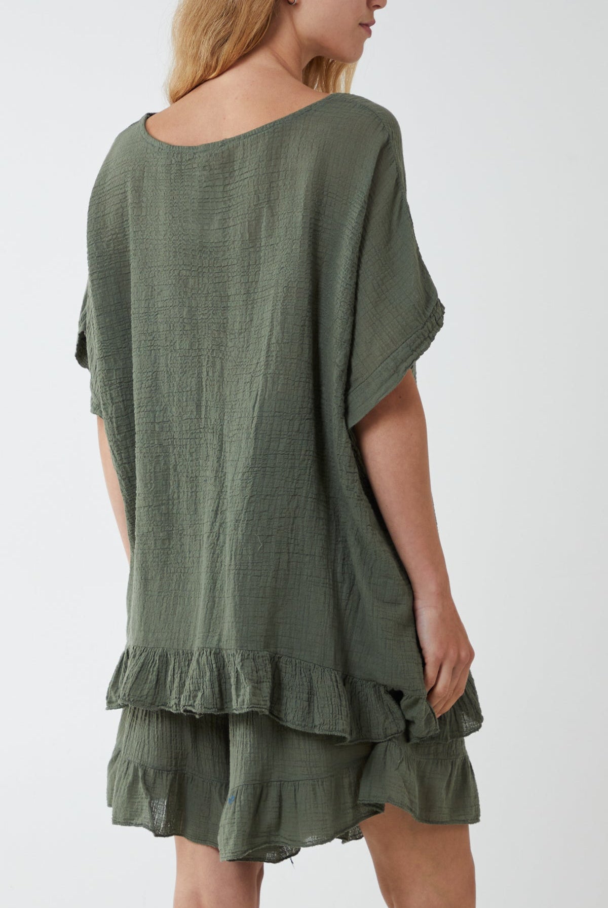 Cotton Blend Frill Hem Top & Short Set TW1 WearAll