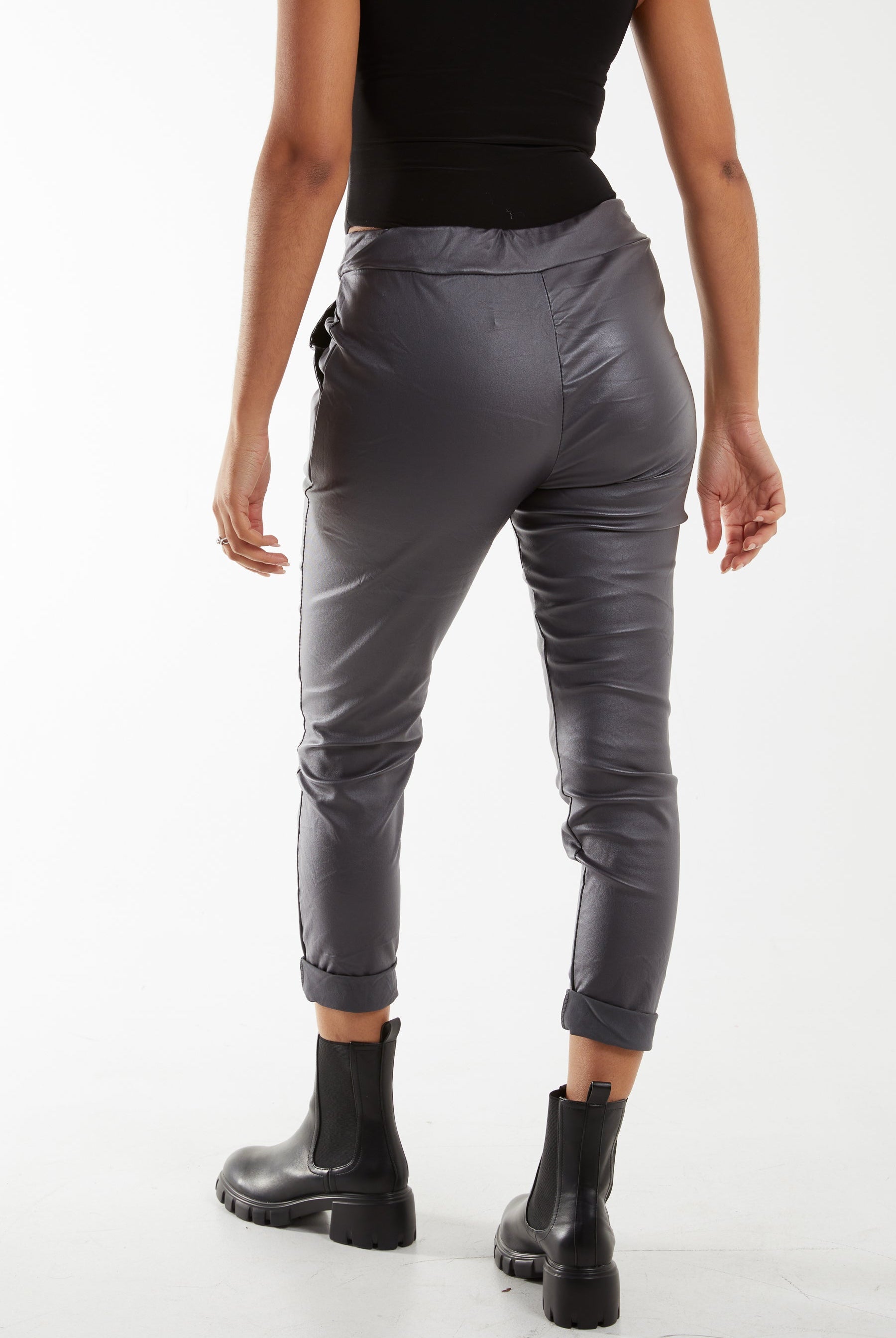 Magic Stretch PU Coated Crushed Trousers TRS1 WearAll