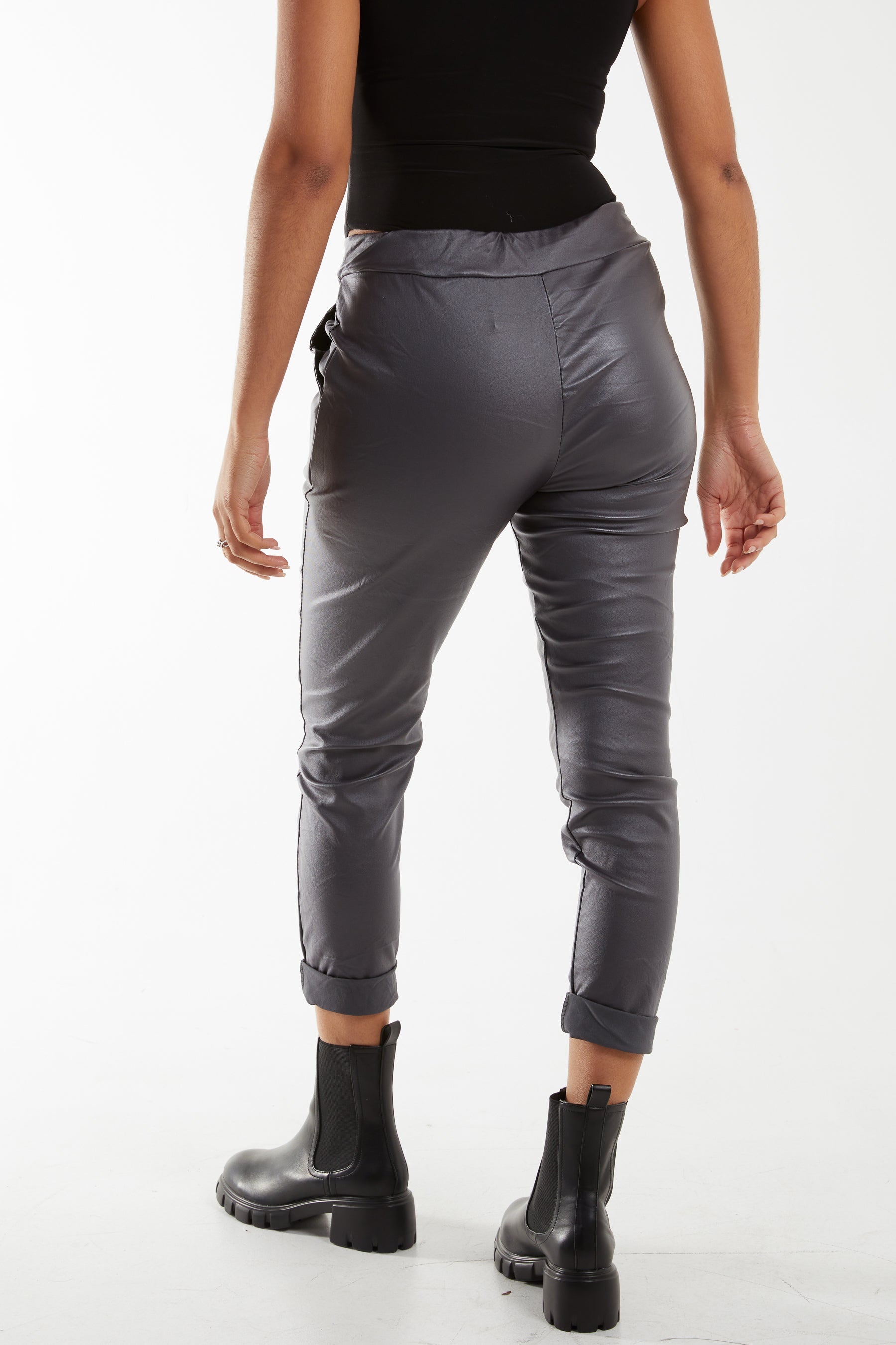 Magic Stretch PU Coated Crushed Trousers TRS1 WearAll