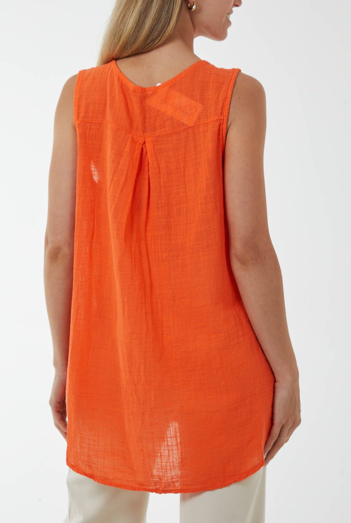 Oversized Sleeveless V-Neck Top Tops WearAll