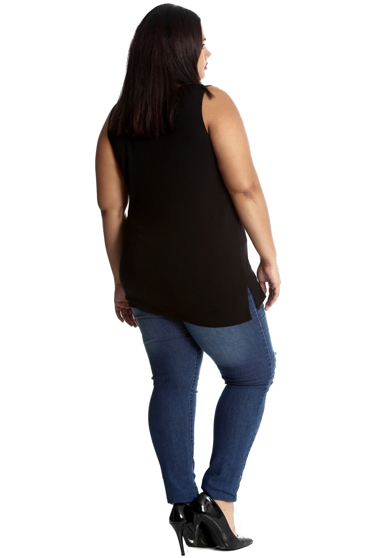 Silver Sequin Patched Ripped Jeans Jeans WearAll