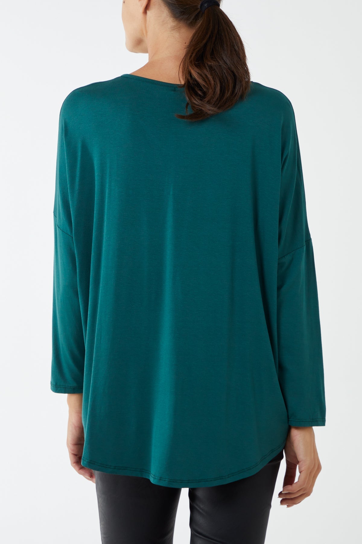 High Low Curved Hem Long Sleeve Top TOPMF2 WearAll