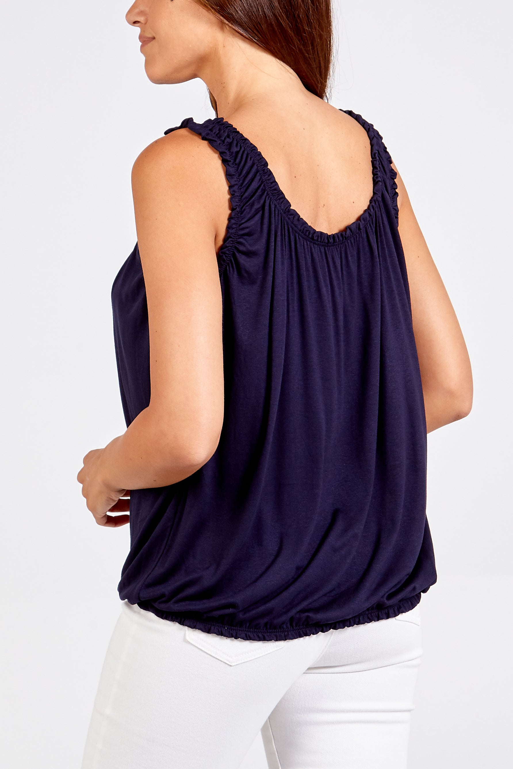 Balloon Ruffle Neck Vest TOPMF2 WearAll