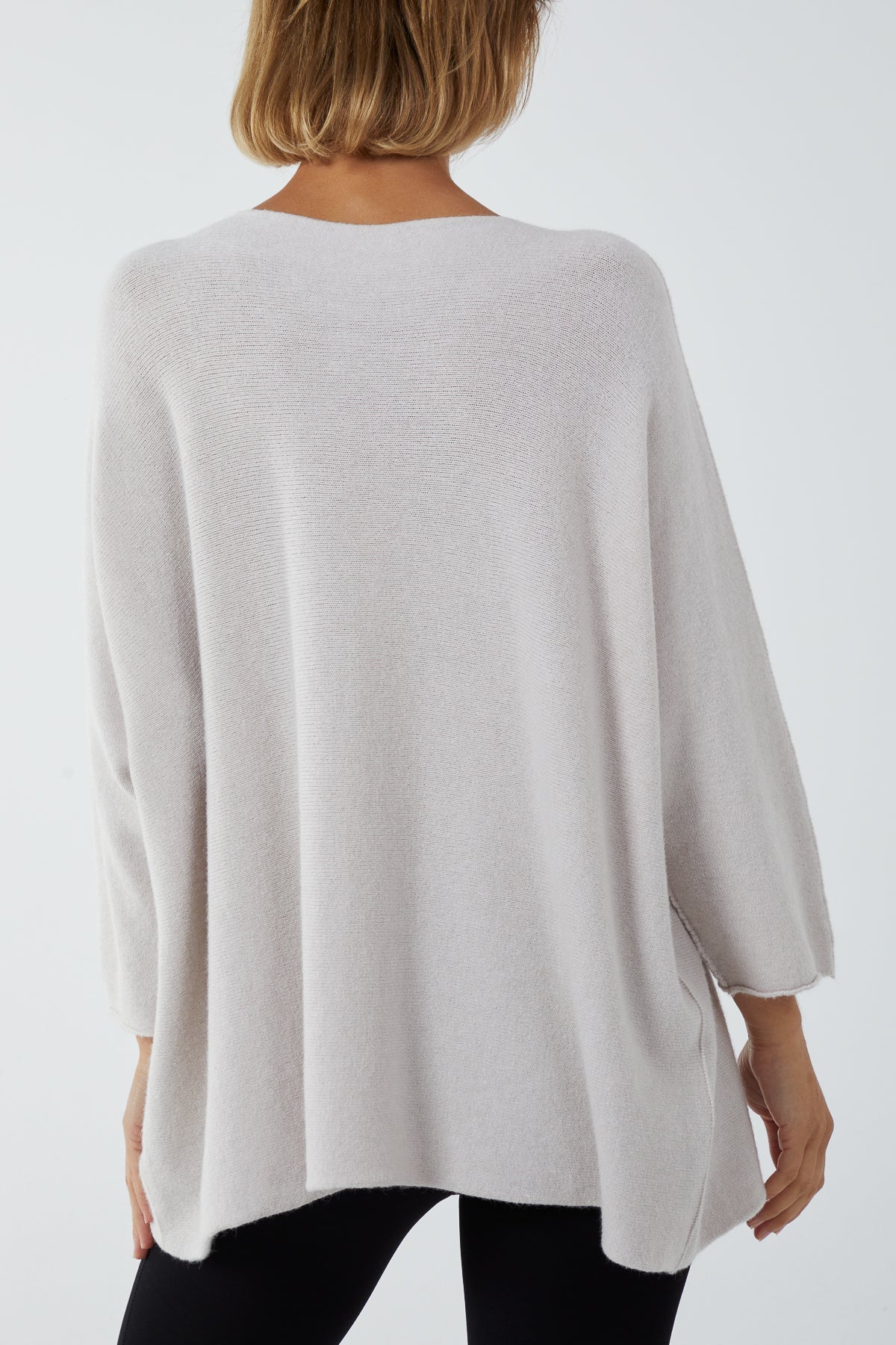 V-Neck Oversized Fine Knit Jumper Top WearAll