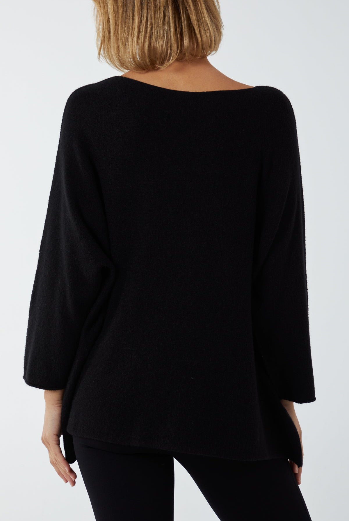 V-Neck Oversized Fine Knit Jumper Top WearAll