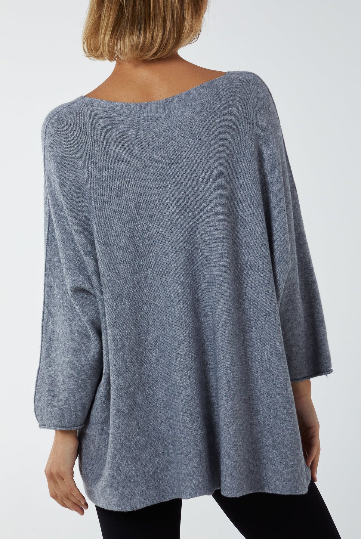 V-Neck Oversized Fine Knit Jumper Top WearAll