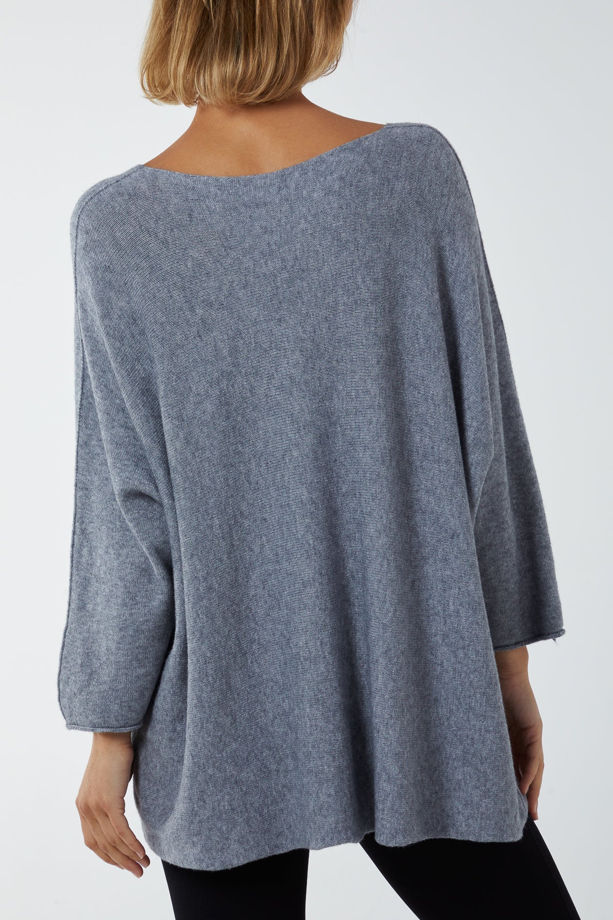 V-Neck Oversized Fine Knit Jumper Top WearAll