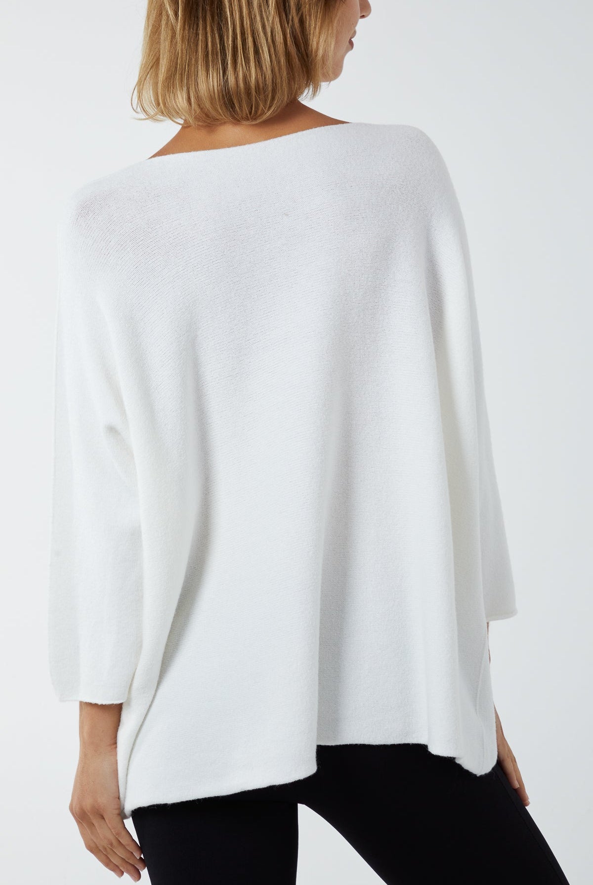 V-Neck Oversized Fine Knit Jumper Top WearAll