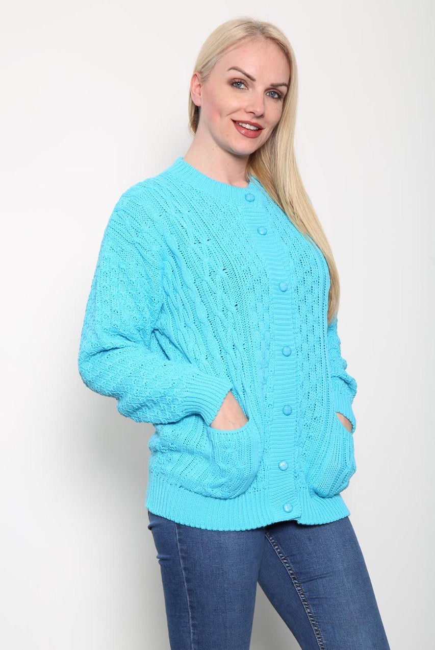 Chunky Cable Knit Long Sleeve Cardigan cardigan WearAll