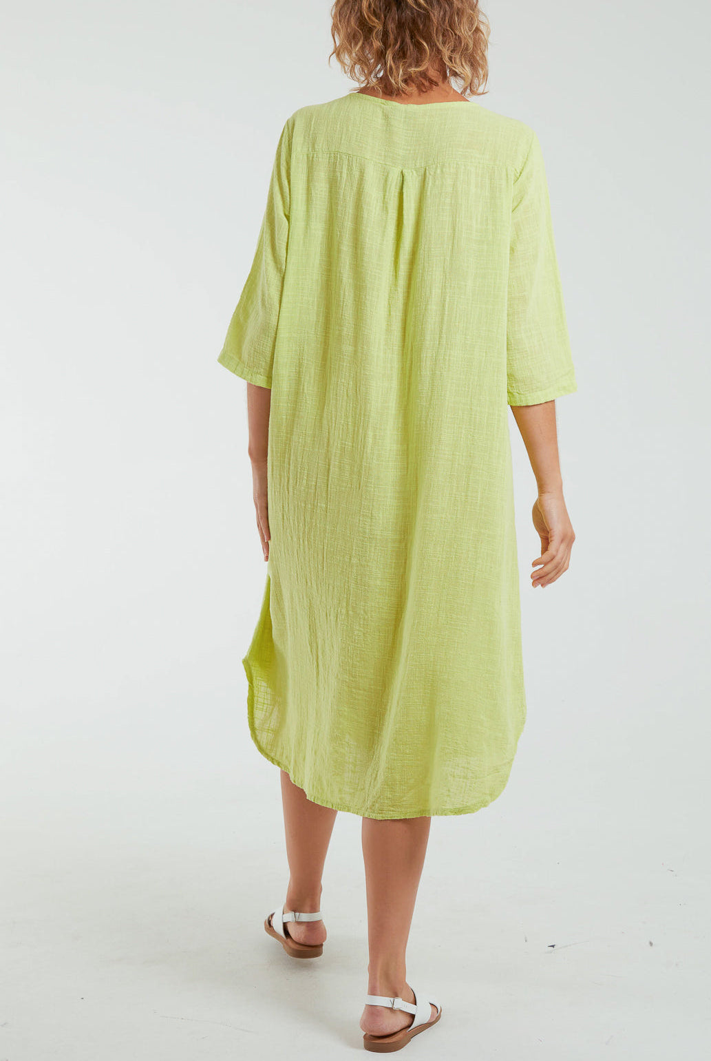 Front Button Long Sleeve Midi Dress Dresses WearAll