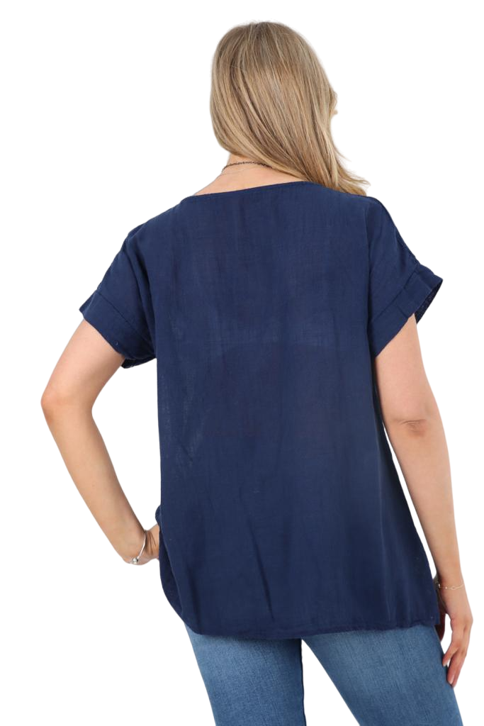 Italian Short Sleeve Necklace Top Tops WearAll