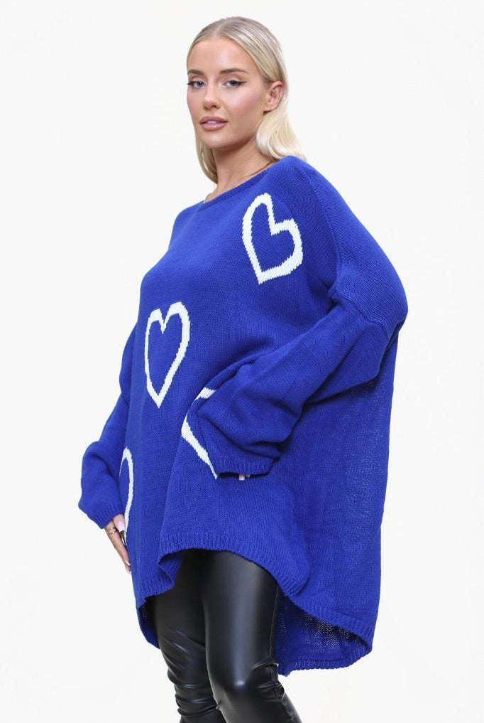 Heart Print Oversized Jumper Jumper & Cardigan WearAll