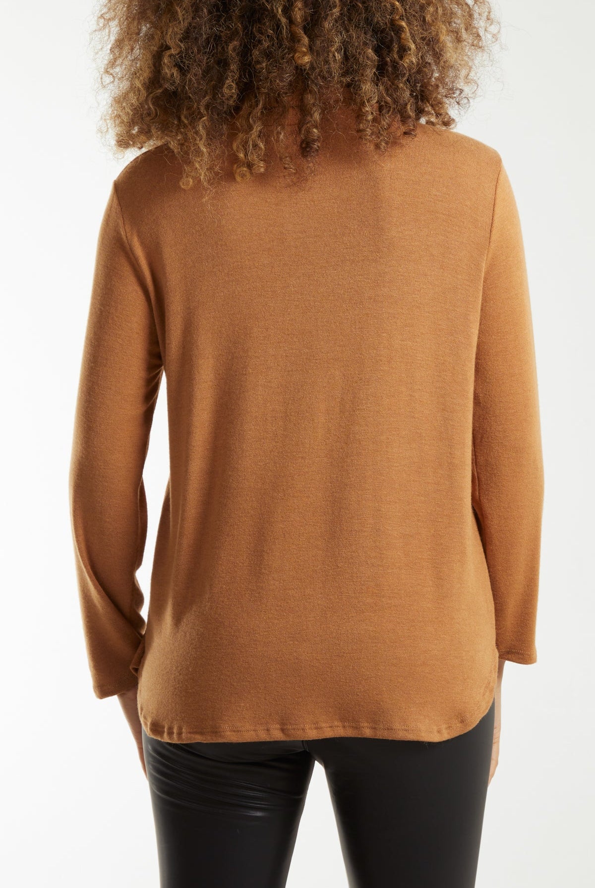 Fine Knit Roll Neck Jumper w/ Necklace Jumpers WearAll