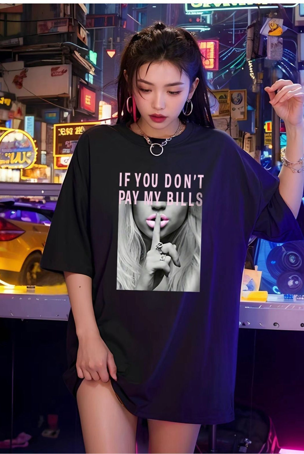 T-Shirt Dont pay Bill T-shirts WearAll Black 8-10