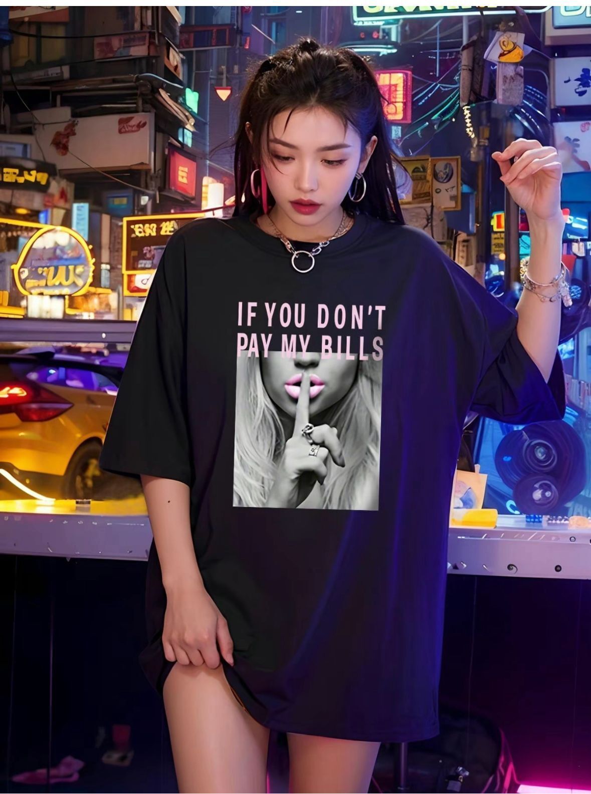 T-Shirt Dont pay Bill T-shirts WearAll Black 8-10