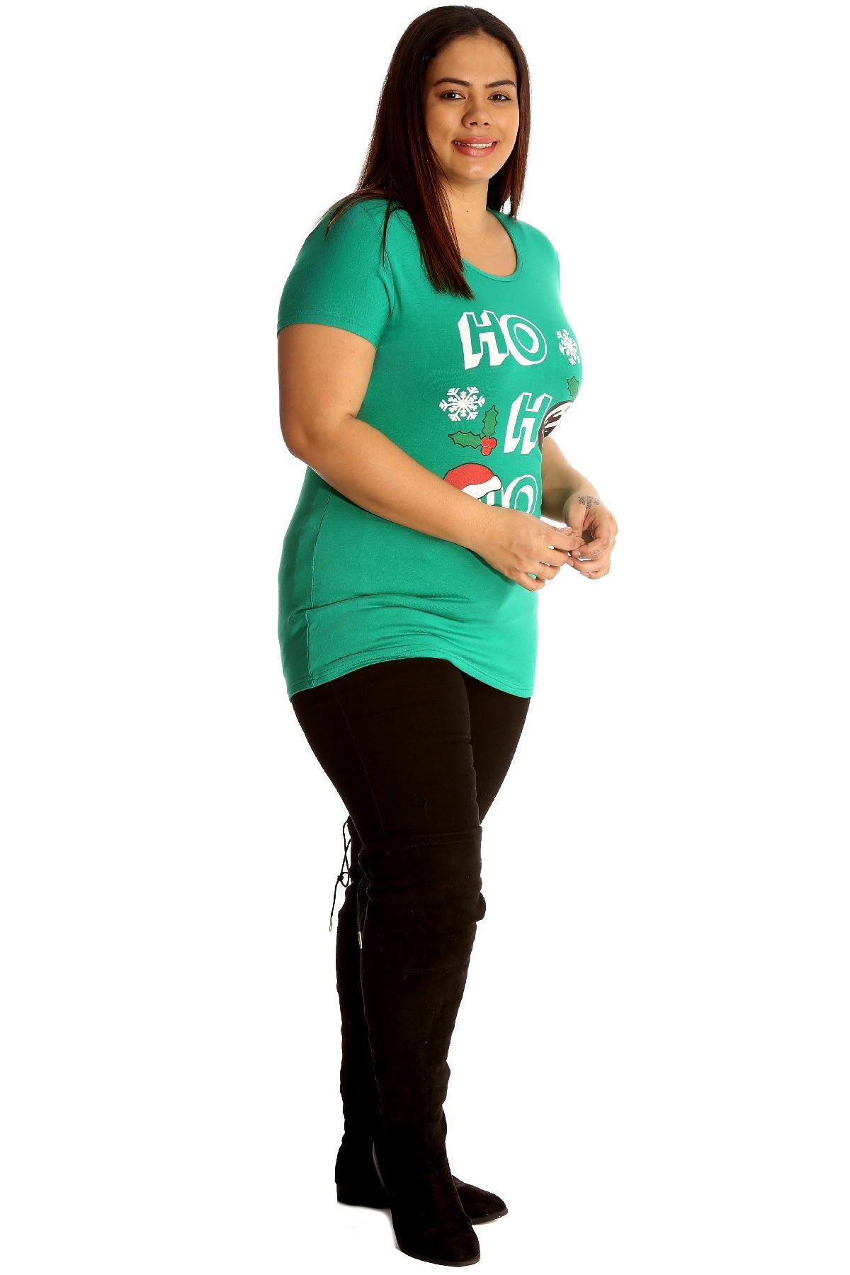 Holly Snowflake Christmas Short Sleeve Top Tops WearAll