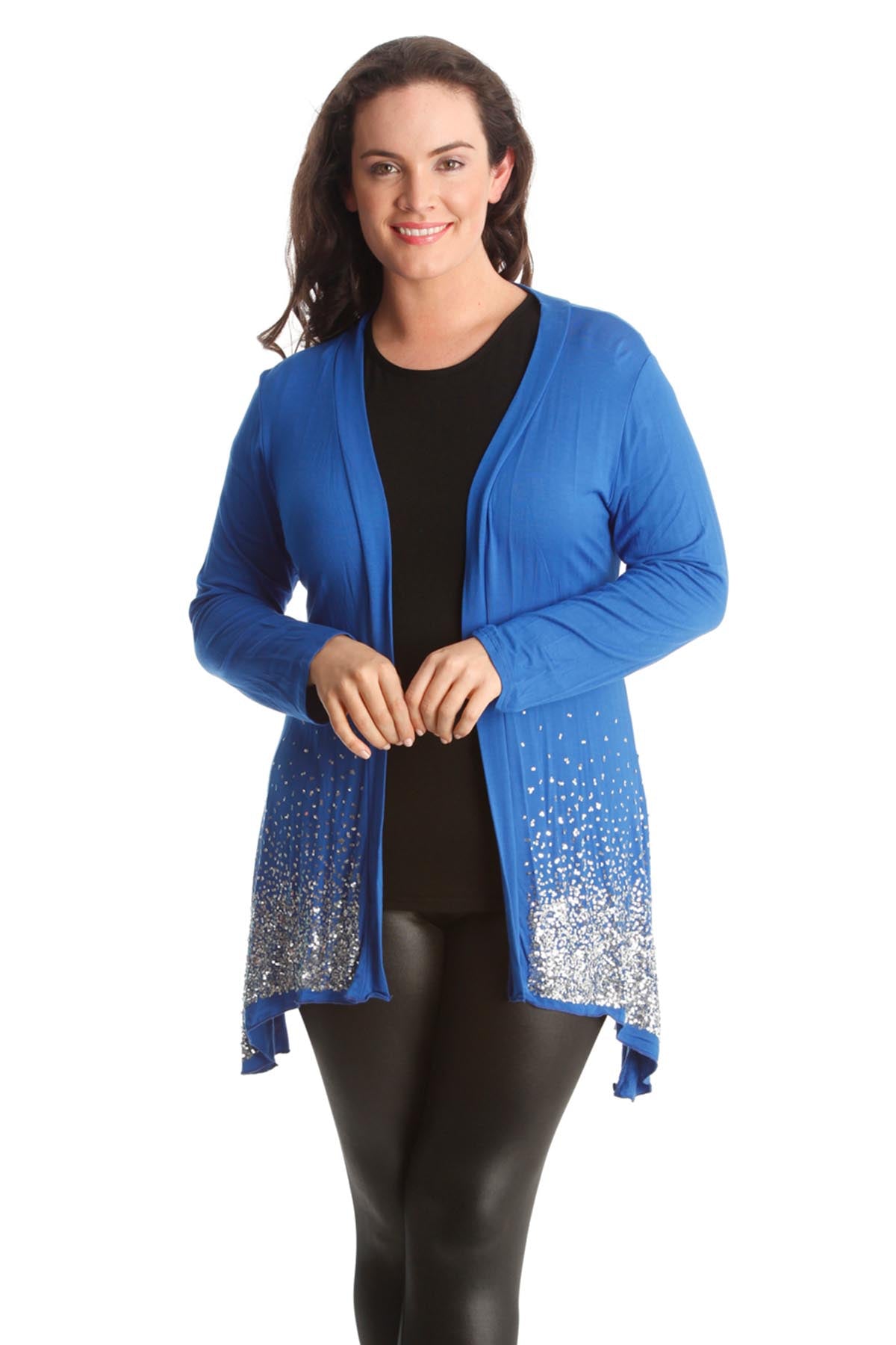 Sequin Sparkle Open Cardigan cardigan WearAll Blue 14