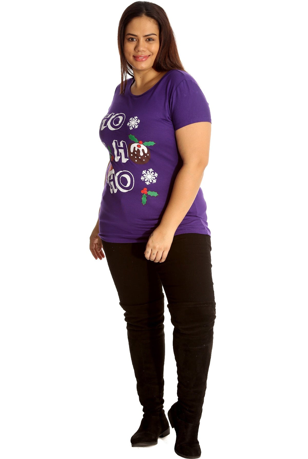 Holly Snowflake Christmas Short Sleeve Top Tops WearAll