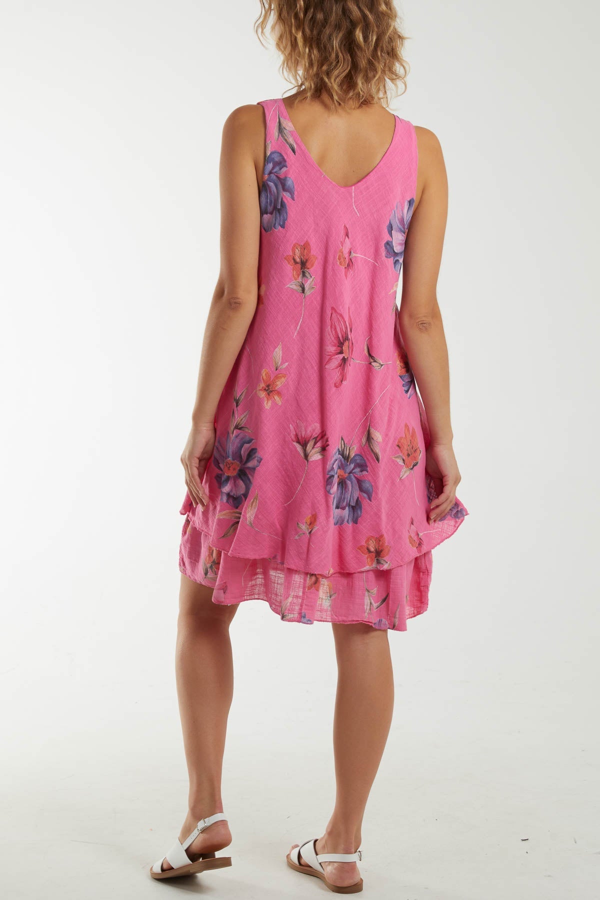 Floral Double Layer Sleeveless Dress Dresses WearAll