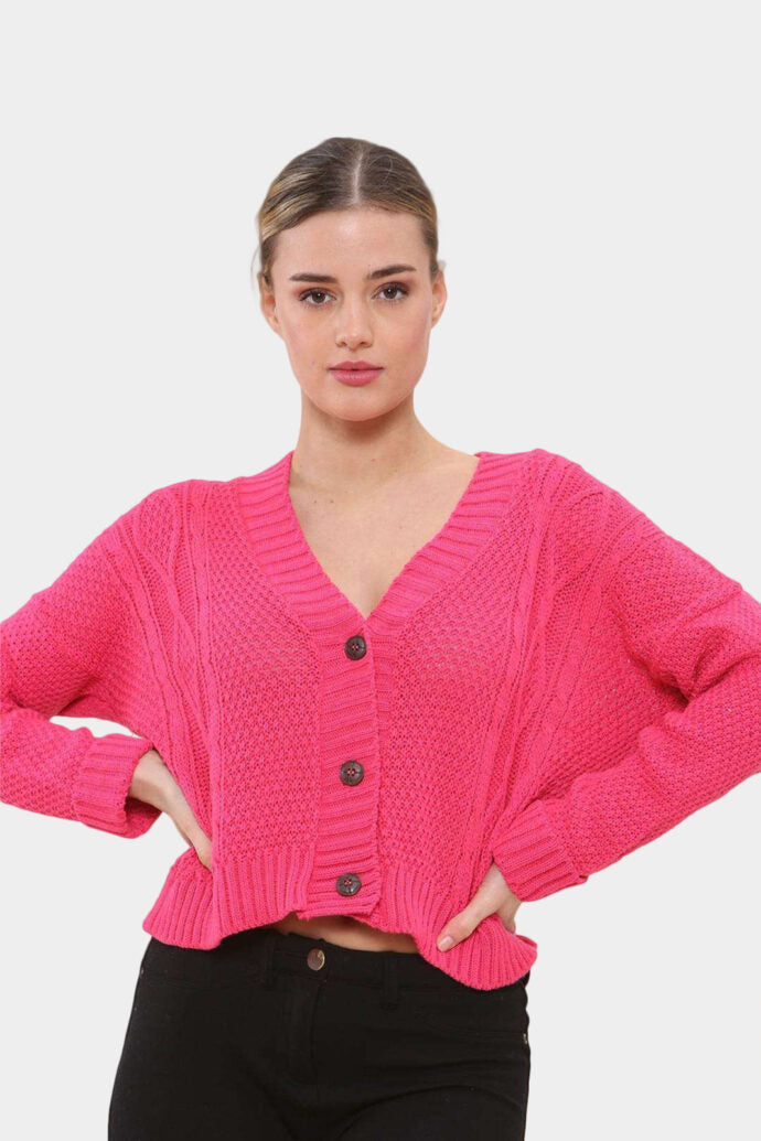 Long Sleeve Cropped Cardigan Jumper & Cardigan WearAll